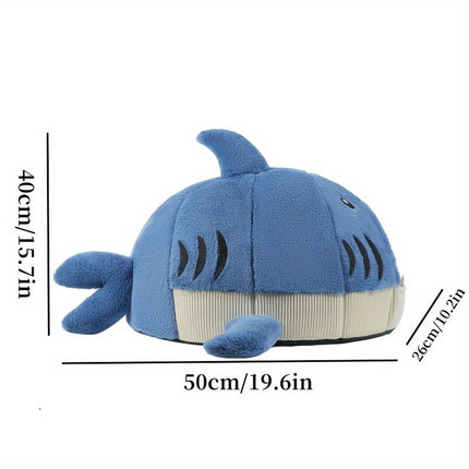 Cozy Shark-Shaped Pet Bed for Cats & Dogs-2